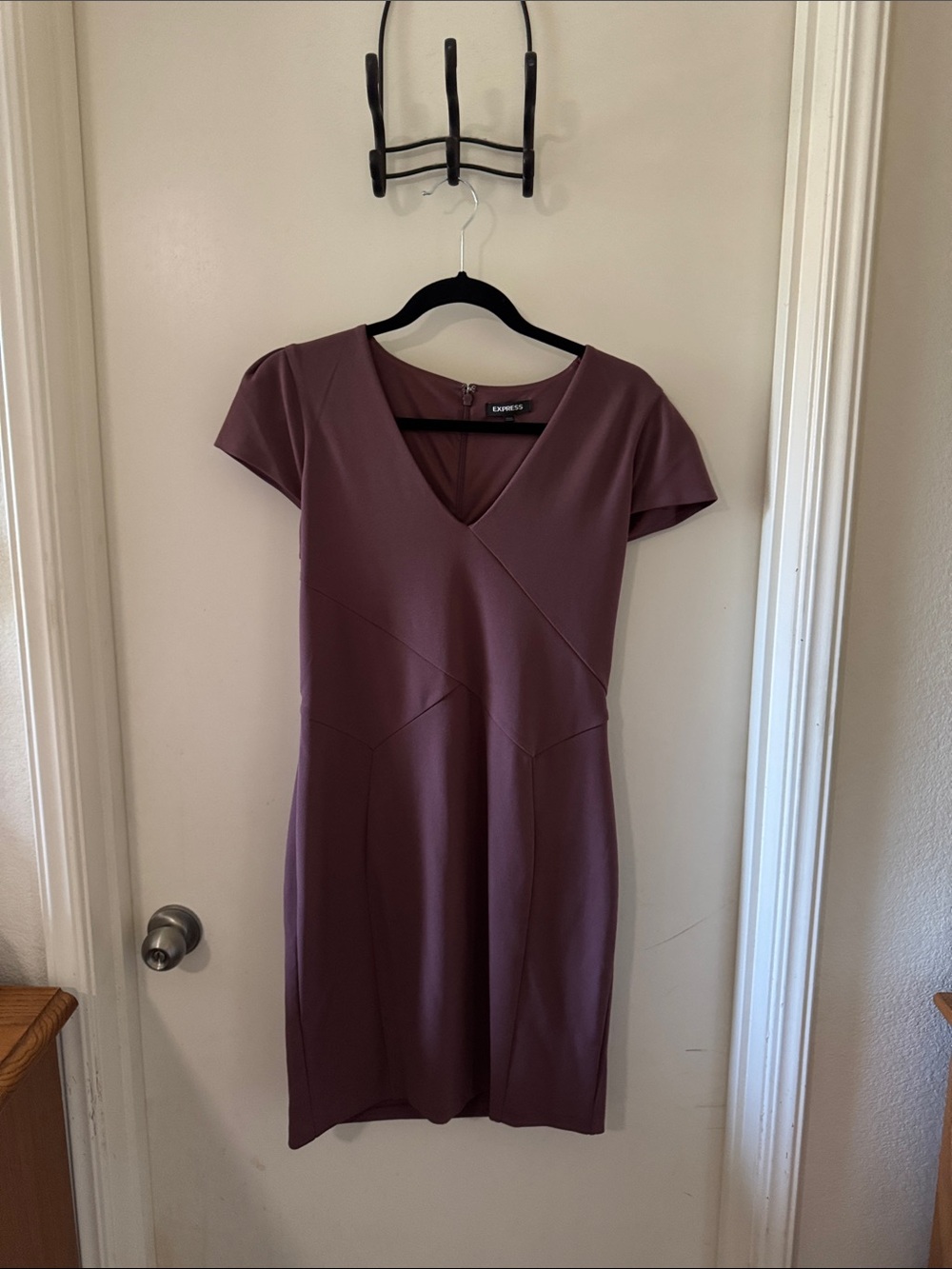 Express Mauve V-Neck Sheath Dress